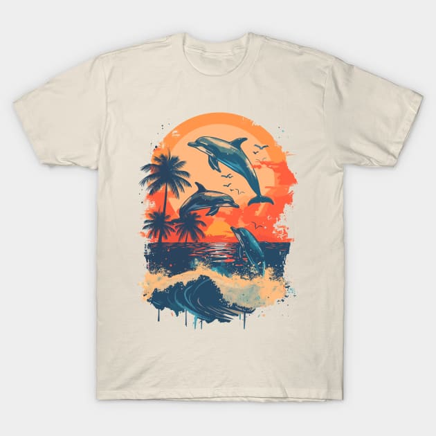 Summer Dolphins T-Shirt by Sitchko